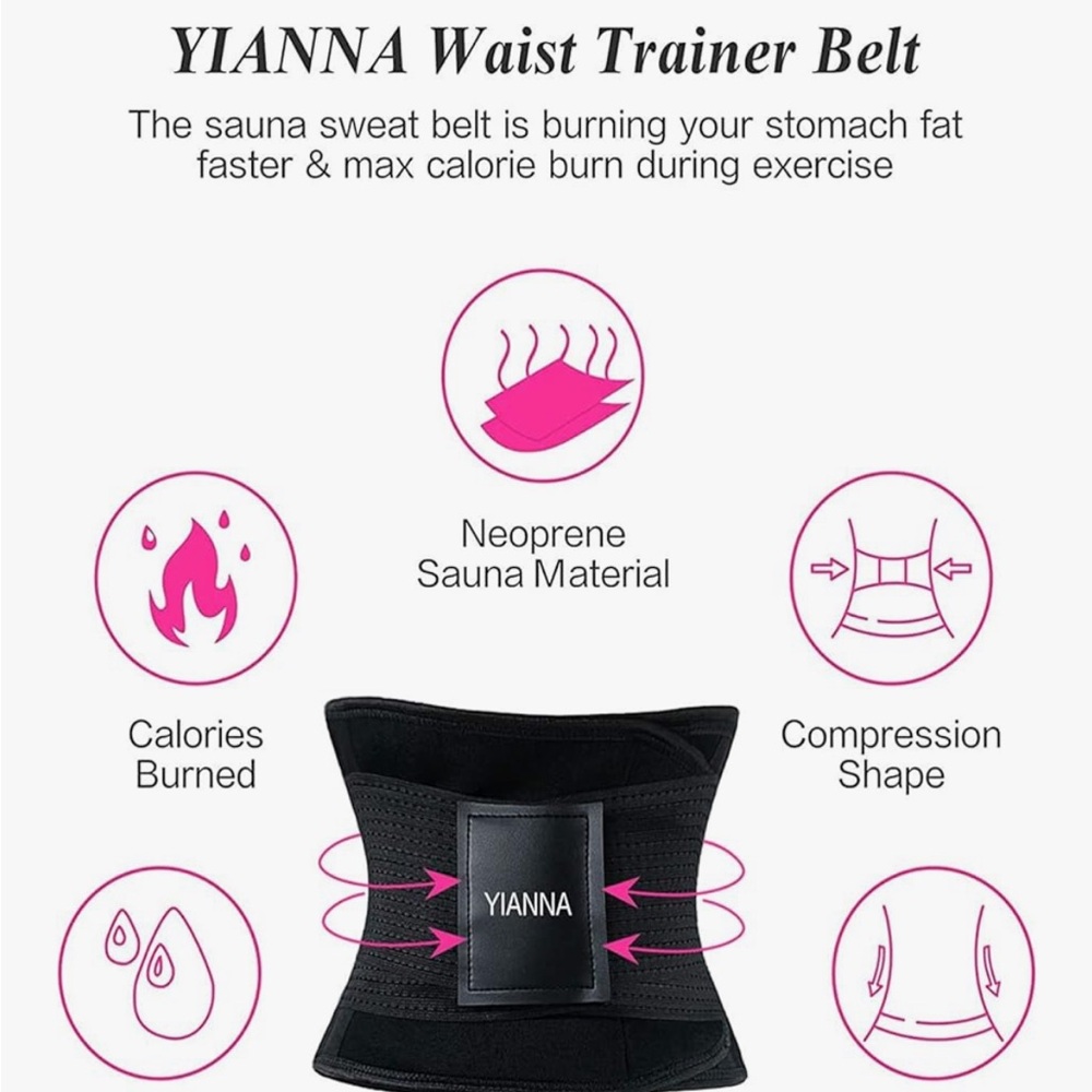 Anna Black Sauna Waist Trainer Belt NWOT size small - Picture 2 of 6
